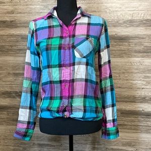 American Eagle Vintage Boyfriend Plaid Size X-Small